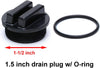 Black 1-1/2" Threaded Pool Filter Drain Plug Cap Winterizing Plug SP1022CBLK, 86202000, 190030, 27001-0022 with O-Ring for Pentair, Hayward, Sta-Rite Pool Filter Darin Plug (2 Pack)