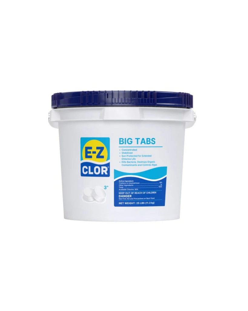 25 lb 3" 8 oz Big Tabs Sanitizer Unwrapped Pail E-Z Clor