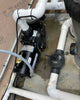 Jandy 1HP Flo pro to the left next the wall 
Jandy truclear salt system to the right 
