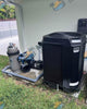 Jandy JRT Heat/cool heat pump to the right  
Jandy CS Filter on the left
