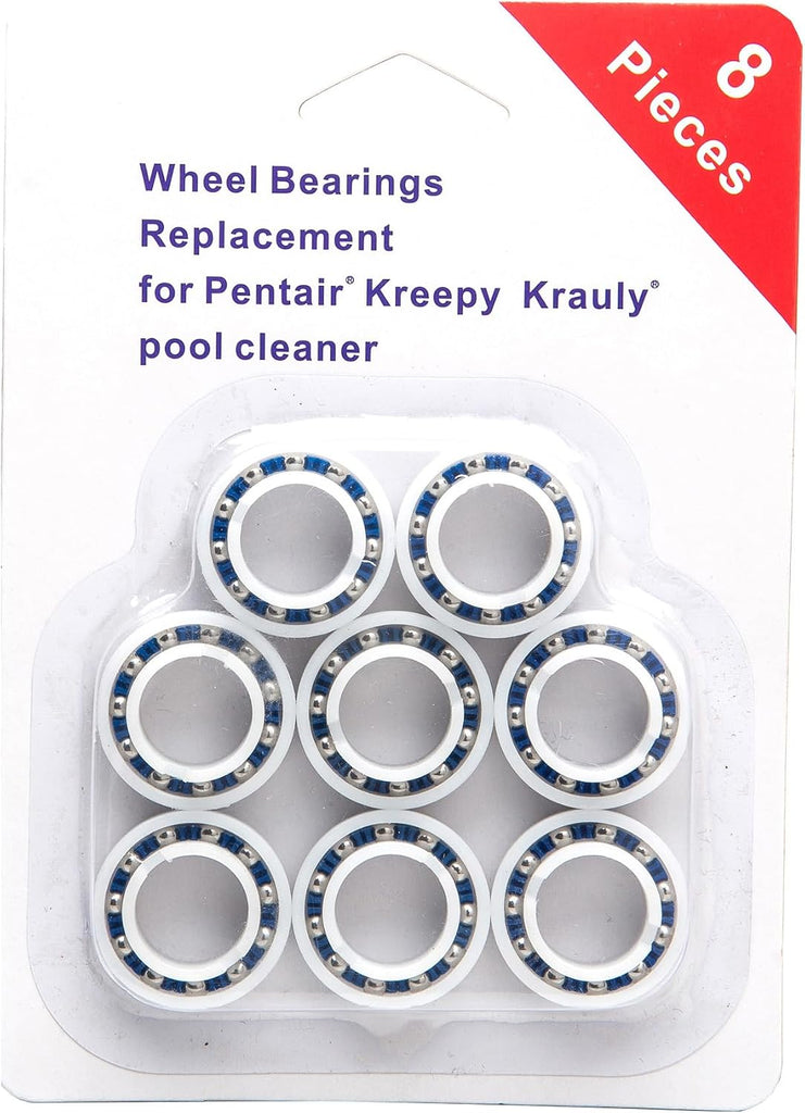 ATIE Pool Cleaner Wheel Bearing EC60 Replacement Compatible with Pentair Kreepy krauly Legend Platinum Letro Pool Cleaners Bearing EC60 (8 Pack)