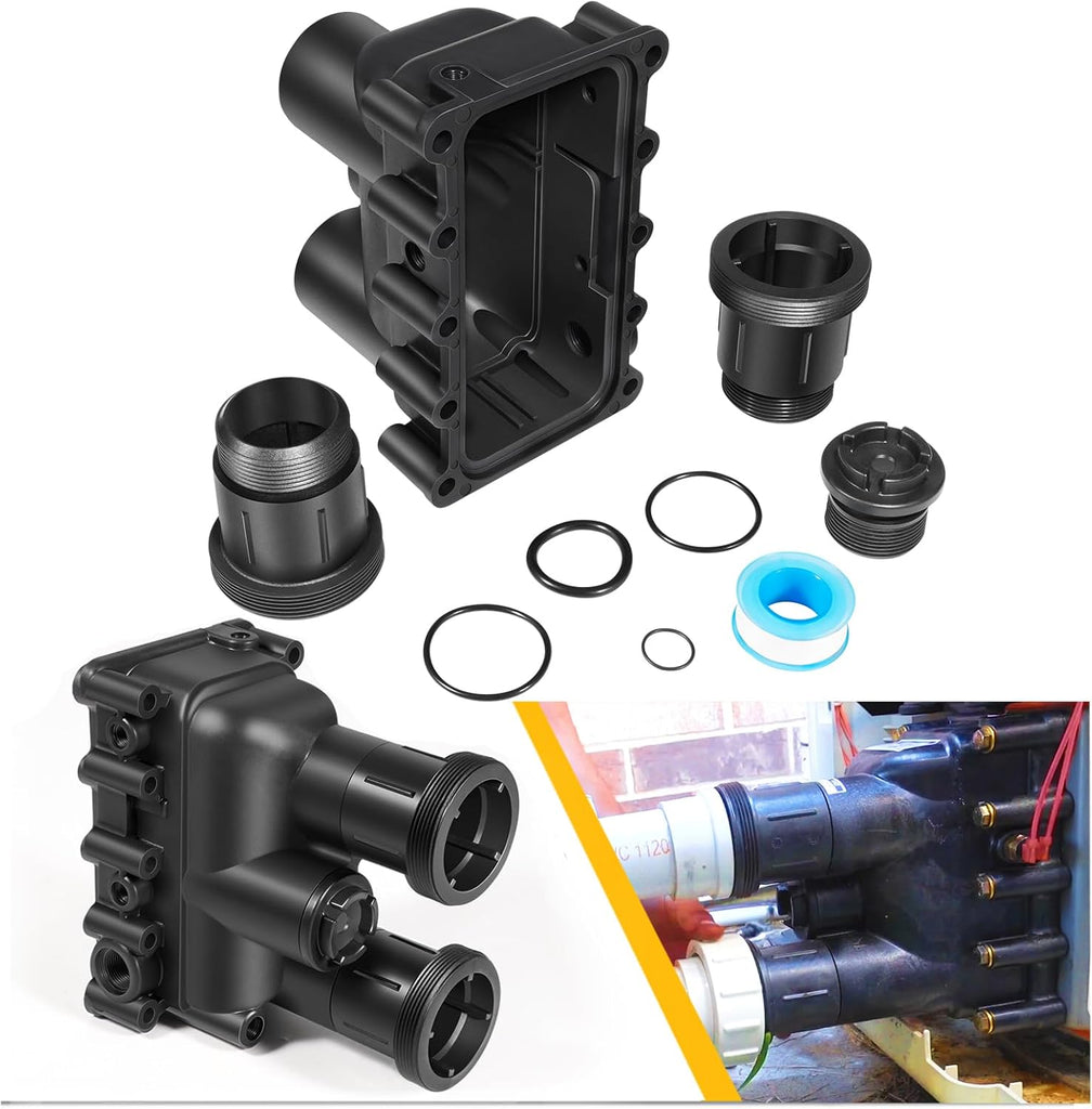 Pool Heater Manifold Assembly Replacement Kit for Pentair Mastertemp 175, 200, 250, 300, 400 & Sta-Rite Max-E-Therm SR200, SR333, SR400, 77707-0205, 77707-0206, 77707-0014, 77707-0015, 77707-0016