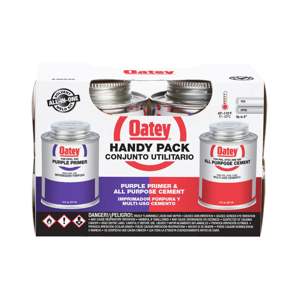 8 oz. Purple CPVC & PVC Primer with Medium Milky All-Purpose ABS, CPVC & PVC Cement Combo Pack - square crop