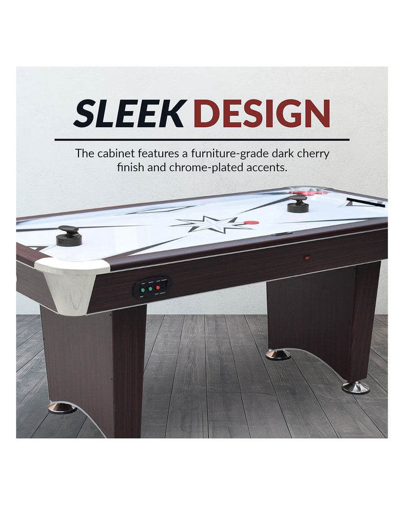 Hathaway Midtown II 6-ft Air Hockey Table - LED Scoring, Cherry