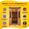 2-Person Hemlock Premium Infrared Sauna with 6 Carbon Heaters