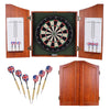 Hathaway Centerpoint Bristle Dartboard and Solid Wood Cabinet - Dark Cherry Finish