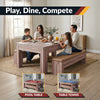 Hathaway Newport 7-ft Pool Table Combo Set with Benches - Light Oak with Red Felt