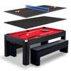 Hathaway Park Avenue 7-ft Pool Table Combo Set with Benches - Black with Red Felt