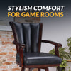 Hathaway Avondale 29-in Swivel Bar Stool with Arm Rests - Mahogany Finish