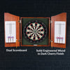 Hathaway Centerpoint Bristle Dartboard and Solid Wood Cabinet - Dark Cherry Finish