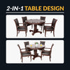 Hathaway Bridgeport 48-in Poker Table and Dining Top with 4 Arm Chairs - Walnut Finish