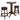 Hathaway Oxford 3 Piece Hardwood Pub Table Set - Walnut Finish