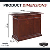 Hathaway Ridgeline 60-in Hardwood Home Bar with Storage - Mahogany Finish
