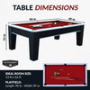 Hathaway Mirage 90-in Pool Table - Black and Silver with Dark Red Felt