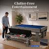Hathaway Logan 7-ft Pool Table Combo Set with Benches - Rustic Gray with Blue Felt