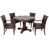 Hathaway Bridgeport 48-in Poker Table and Dining Top with 4 Arm Chairs - Walnut Finish