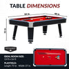 Hathaway Jupiter 7-ft Pool Table - Black with Red Felt