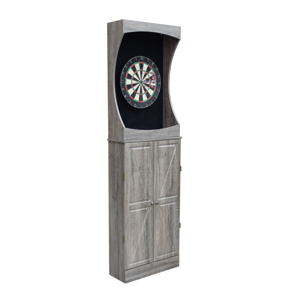 Hathaway Westwood Bristle Dartboard and 84-in Free-Standing Cabinet - Rustic Gray