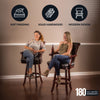 Hathaway Avondale 29-in Swivel Bar Stool with Arm Rests - Mahogany Finish
