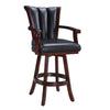 Hathaway Avondale 29-in Swivel Bar Stool with Arm Rests - Mahogany Finish