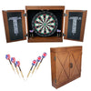 Hathaway Farmington Bristle Dartboard and Cabinet Set - Walnut Finish