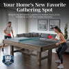 Hathaway Logan 7-ft Pool Table Combo Set with Benches - Rustic Gray with Blue Felt