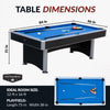 Hathaway Maverick II 7-ft Pool Table with Table Tennis Top - Black with Blue Felt