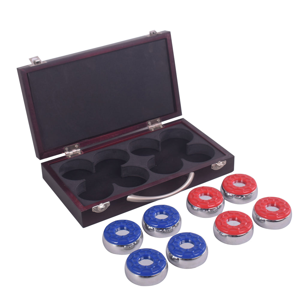 Hathaway Shuffleboard Pucks with Case - Set of 8