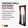 Hathaway Vintage Wall Billiard Cue Rack - Mahogany Finish