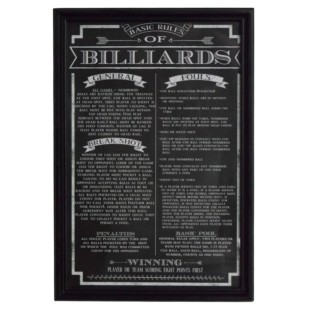 Hathaway Billiards Game Rules Wall Art