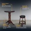 Hathaway Oxford 3 Piece Hardwood Pub Table Set - Walnut Finish