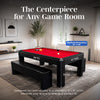 Hathaway Park Avenue 7-ft Pool Table Combo Set with Benches - Black with Red Felt